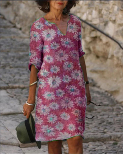 Fashion chrysanthemum midi dress