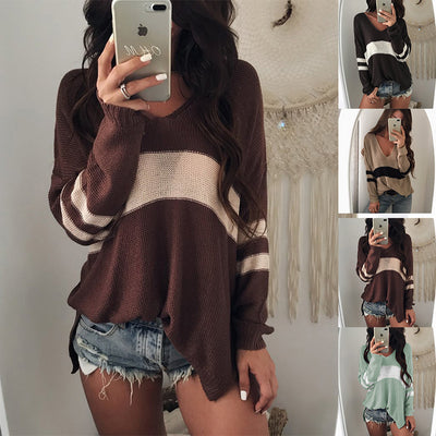 Patchwork knit sweater