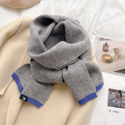 Solid Knitted Wool Warm Scarf