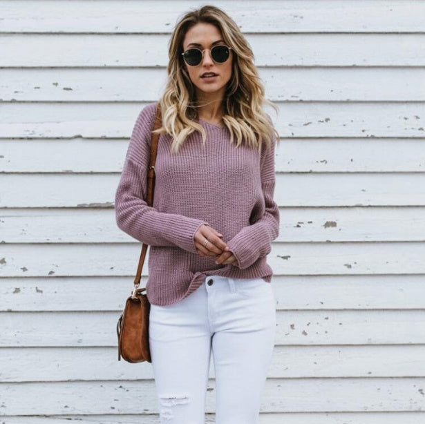 Plain Knit Sweater