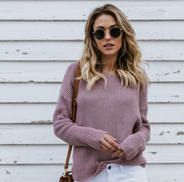 Plain Knit Sweater