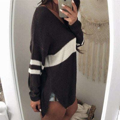 Patchwork knit sweater