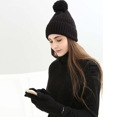 Warm knitted scarf hat